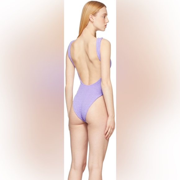 HUNZA G Purple Square Neck One-Piece Swimsuit - Picture 3 of 3